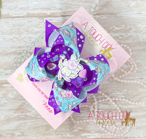 Unicorn Pig Enchanted Hair Bow