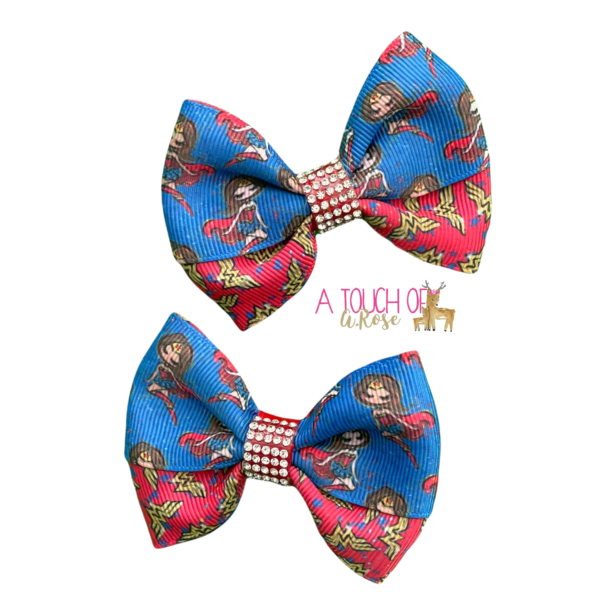 Wonder Woman Inspired Pigtail Bows